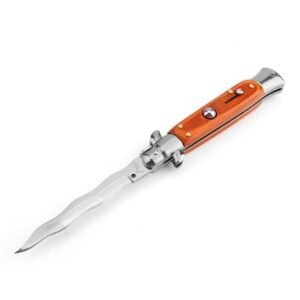 8.75 Inch Italian Stiletto Knife - Red Wood Finish Kris Blade product image