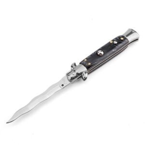 8.75 Inch Italian Stiletto Knife - Black Finish Kris Blade Series 2 product image
