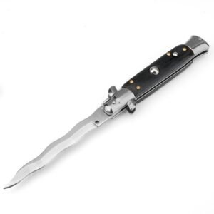 8.75 Inch Italian Stiletto Knife - Black Finish Kris Blade product image
