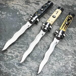8.75 Inch Italian Stiletto Knife - Collector Finish 66 Kris Blade product image