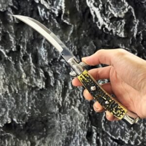9 Inch Italian Stiletto Knife - Bone Look Finish product image