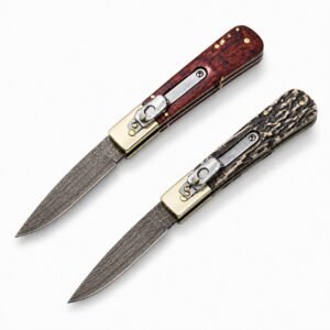 AKC Classic Round-Handle Copper-Inlay Damascus Side-Opening Knife
