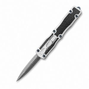 Microtech Dirac Damascus Carbon-Fiber Handle OTF Knife