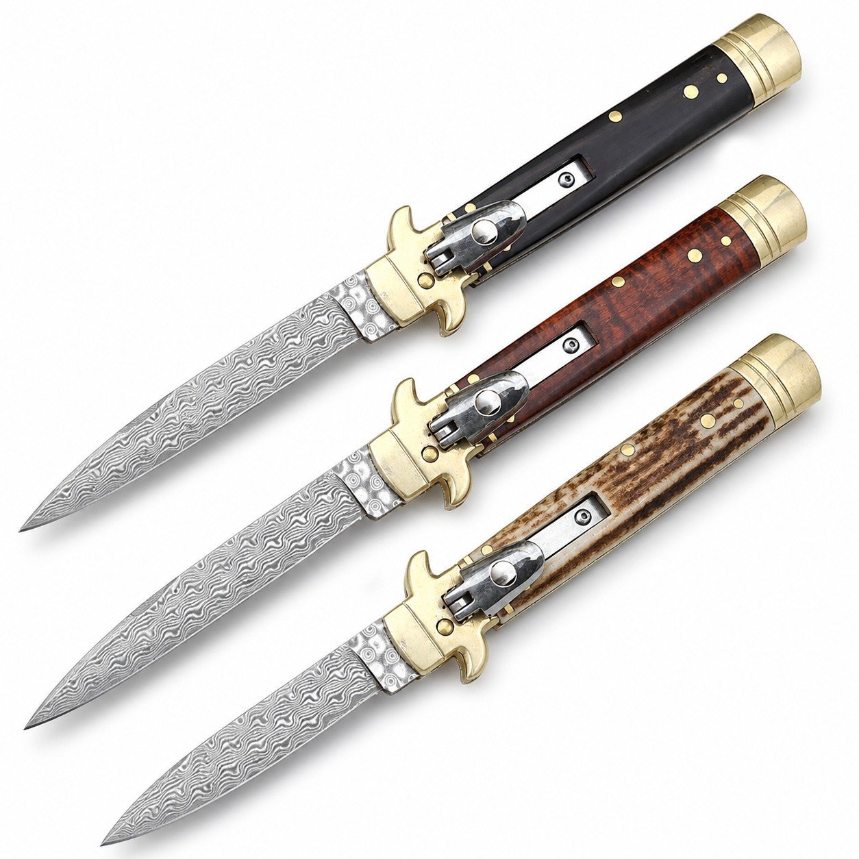 47061-main-white-clean.jpg AKC Leverletto Brass Guard Damascus Side-Opening Knife