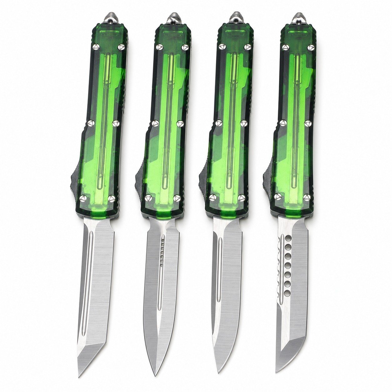 47166-main-white-clean.jpg Microtech Clear UT Green-Handle OTF Knife