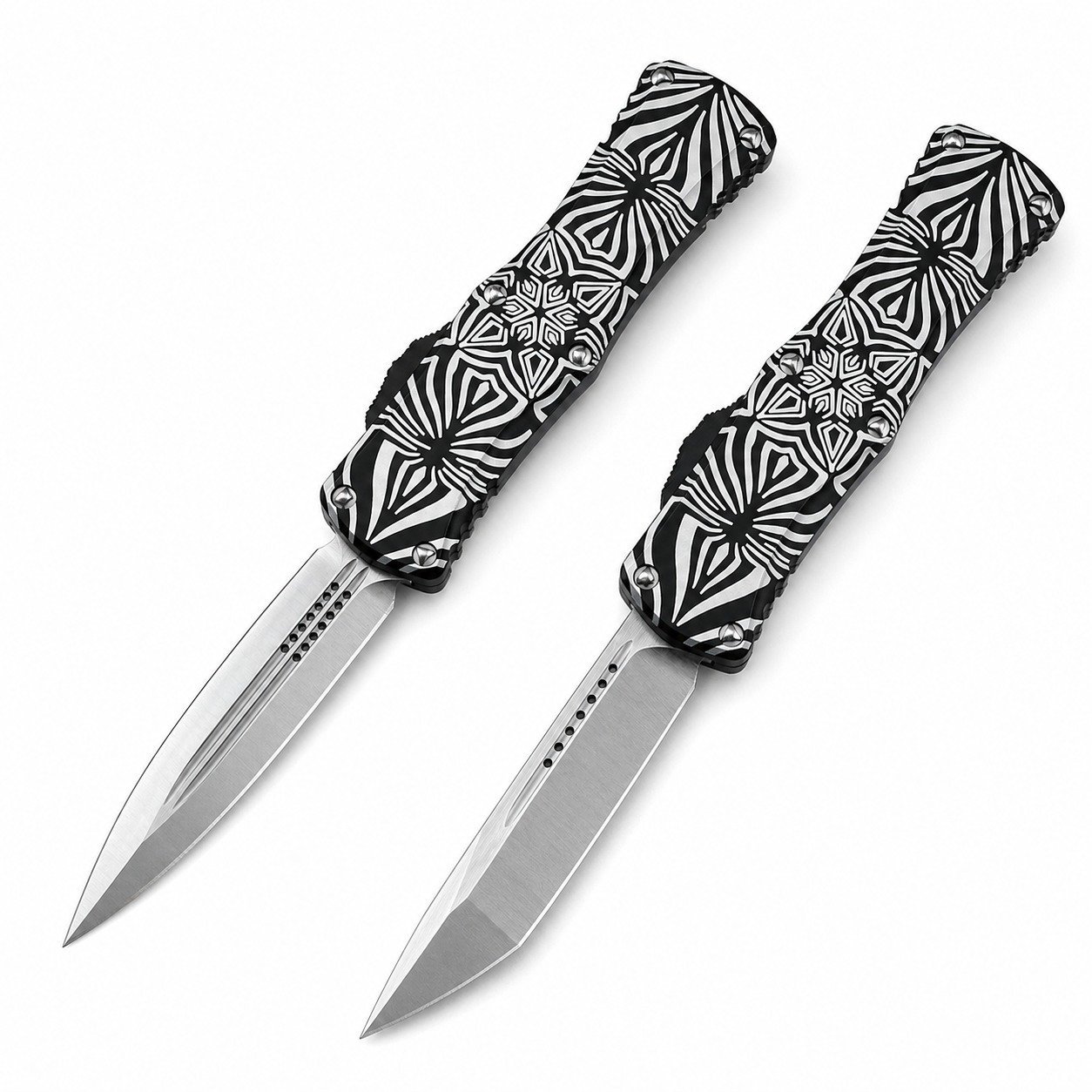 47600-main-white-clean.jpg Microtech Hera Goddess Floral Pattern OTF Knife