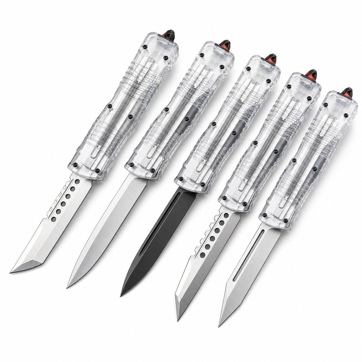 48052-main-white-clean.jpg Microtech Fully Transparent Handle Dalong 2nd Generation OTF Knife