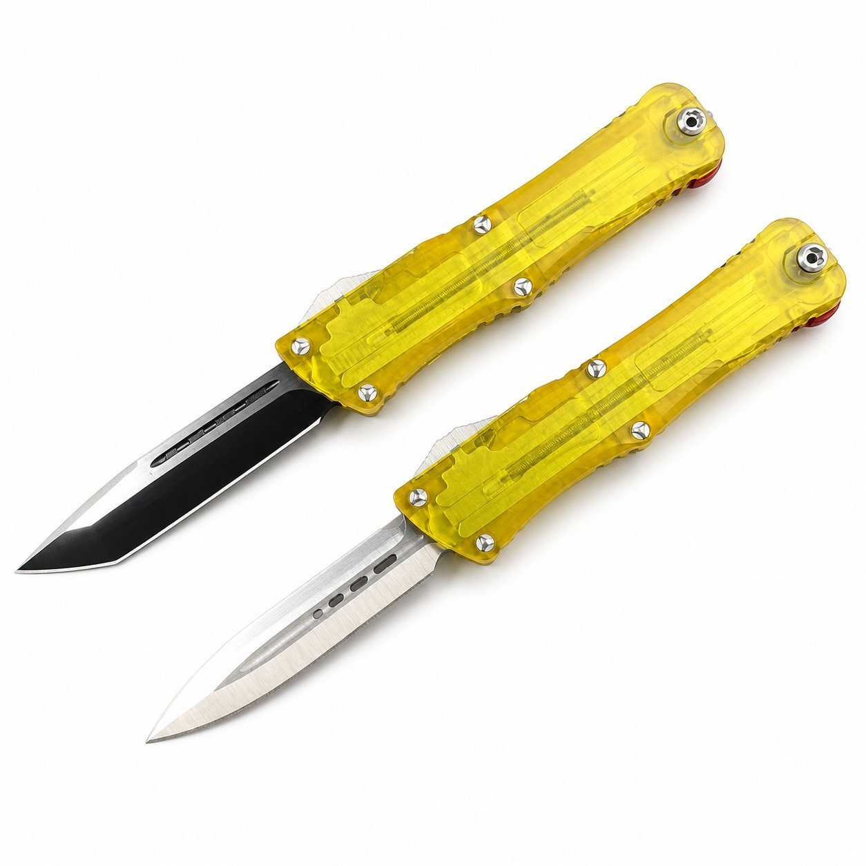 48058-main-white-clean.jpg Microtech Dalong 3rd Generation Triangle Screw Transparent Version OTF Knife