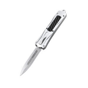 Zinc Handle, Large Dragon, Silver Handle, Carbon Fiber OTF Knife