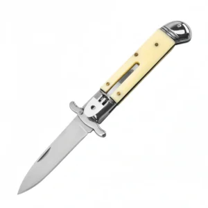 Automatic Flick Knife Stiletto Knife – Classic Italian Style with Mixed Handles