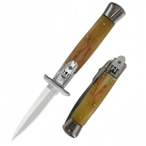 Automatic Flick Knife Stiletto Knife – Classic Italian Style Horn Handle