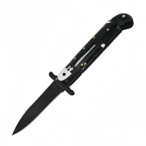 Automatic Flick Knife Stiletto Knife – Classic Italian Style with Mixed Handles