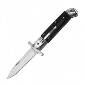 Automatic Flick Knife Stiletto Knife – Classic Italian Style with Mixed Handles