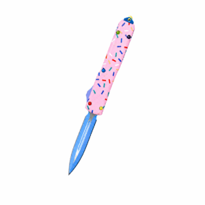 5.5-inch Dual Blade Donut Handle OTF Knife – Pink