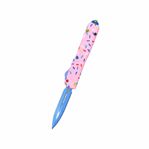 5.5-inch Dual Blade Donut Handle OTF Knife – Pink