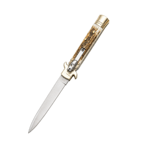 Leverletto Brass Guard Stag-Horn Side-Opening Knife