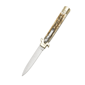 Leverletto Brass Guard Stag-Horn Side-Opening Knife