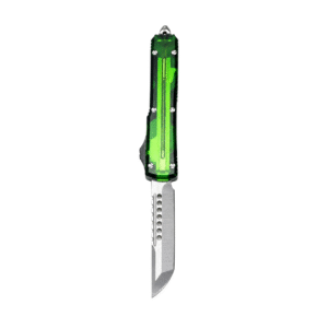 Clear Green-Handle OTF Knife