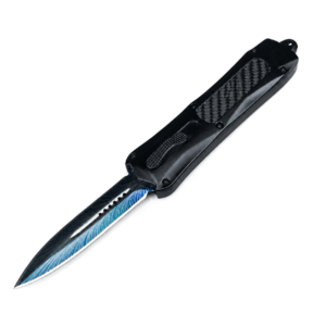 (F396) Butterfly 3300 Straight Blue Titanium Twin Peaks OTF Knife