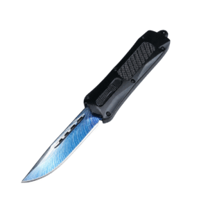 (F396) Butterfly 3300 Straight Blue Titanium Twin Peaks OTF Knife