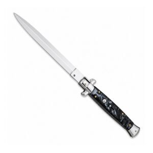 13 Inch Big Boy Auto Italian Stiletto Switch Blade Black Pearl