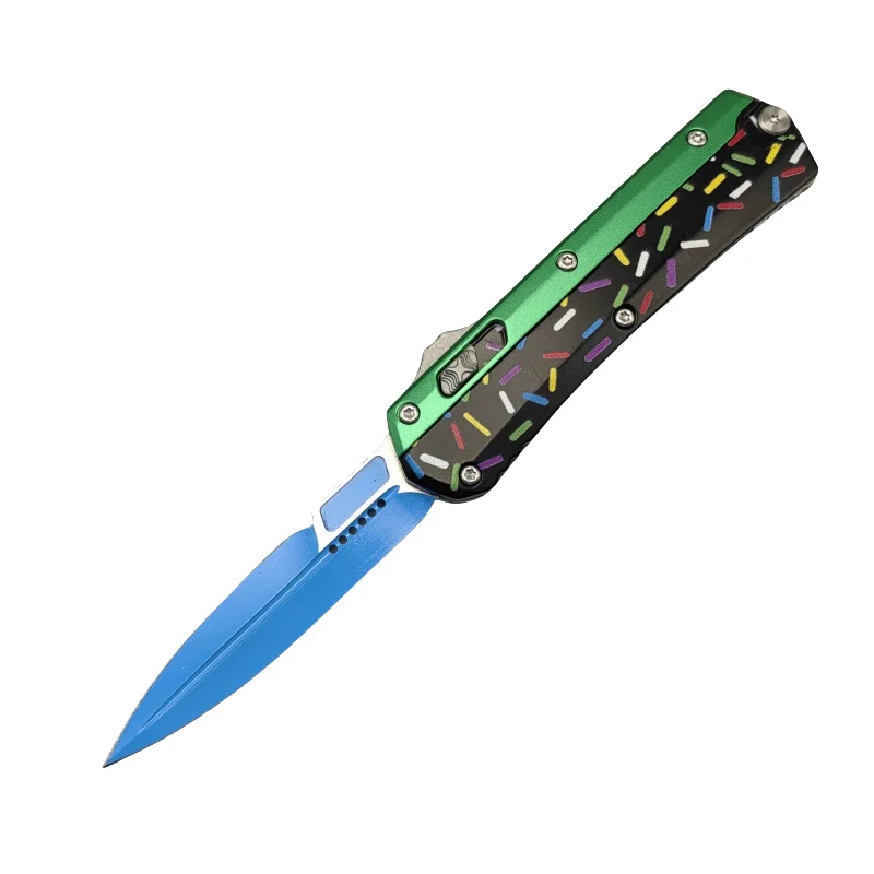 微信图片_20250428153101.webp Donut Fighter Switchblade OTF Knife--Green & Black